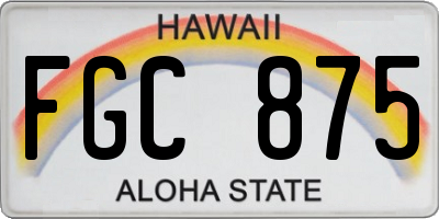 HI license plate FGC875