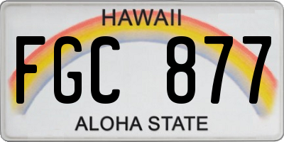 HI license plate FGC877