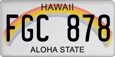 HI license plate FGC878