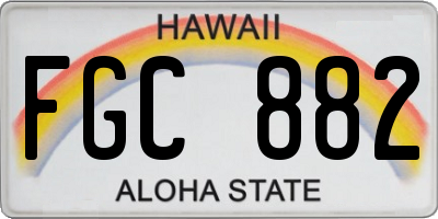 HI license plate FGC882