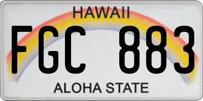 HI license plate FGC883