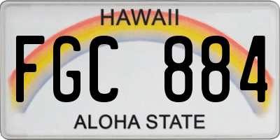 HI license plate FGC884