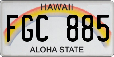 HI license plate FGC885
