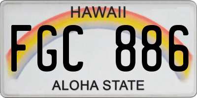 HI license plate FGC886