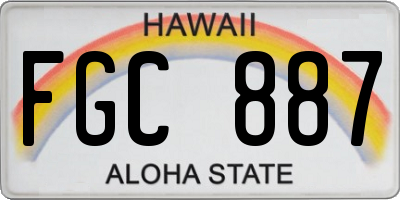 HI license plate FGC887
