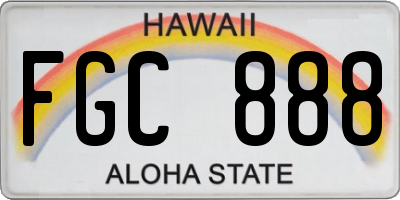 HI license plate FGC888