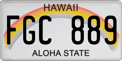 HI license plate FGC889