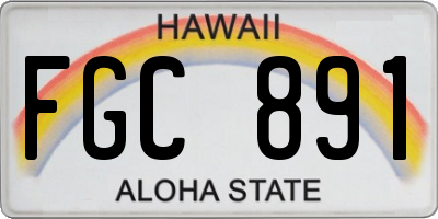 HI license plate FGC891