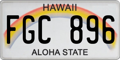 HI license plate FGC896