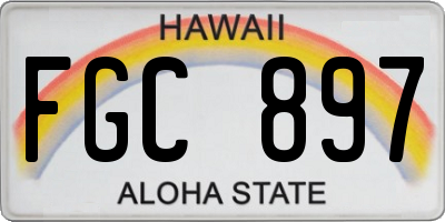 HI license plate FGC897