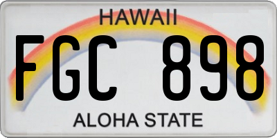 HI license plate FGC898