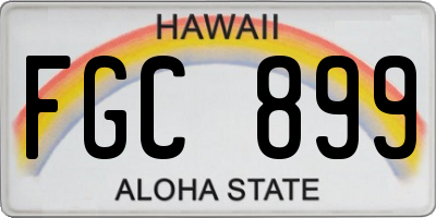 HI license plate FGC899