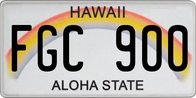 HI license plate FGC900