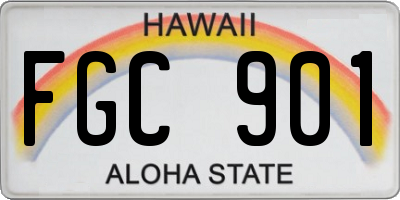 HI license plate FGC901