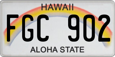 HI license plate FGC902