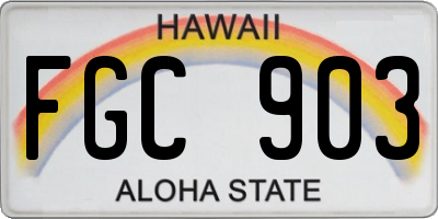 HI license plate FGC903