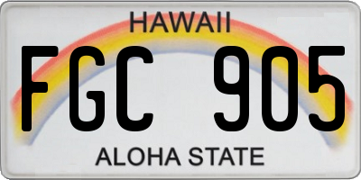 HI license plate FGC905