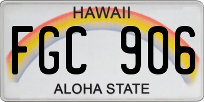 HI license plate FGC906