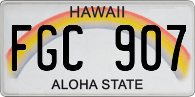 HI license plate FGC907