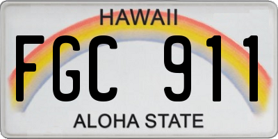 HI license plate FGC911