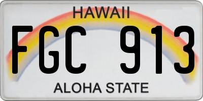 HI license plate FGC913