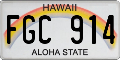 HI license plate FGC914