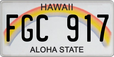 HI license plate FGC917