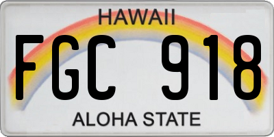 HI license plate FGC918