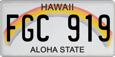 HI license plate FGC919