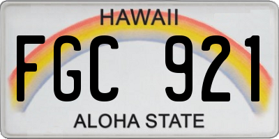 HI license plate FGC921