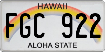 HI license plate FGC922