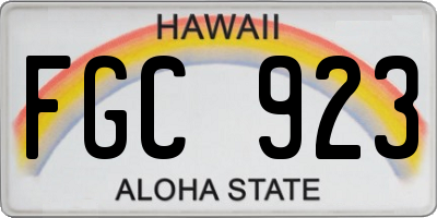 HI license plate FGC923