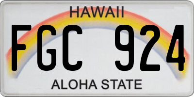 HI license plate FGC924