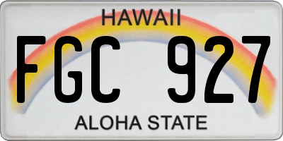 HI license plate FGC927