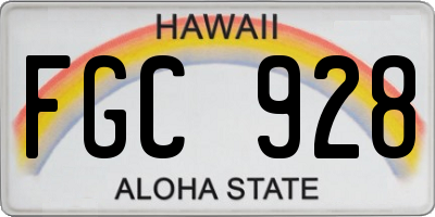HI license plate FGC928