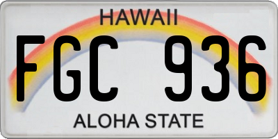 HI license plate FGC936