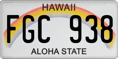 HI license plate FGC938