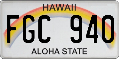 HI license plate FGC940