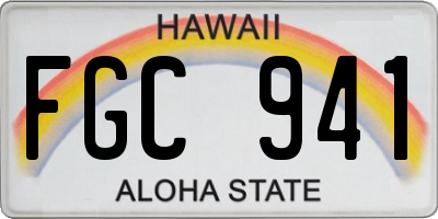 HI license plate FGC941