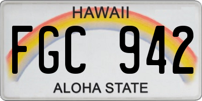 HI license plate FGC942