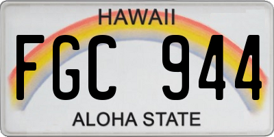 HI license plate FGC944