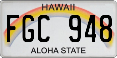 HI license plate FGC948