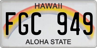 HI license plate FGC949