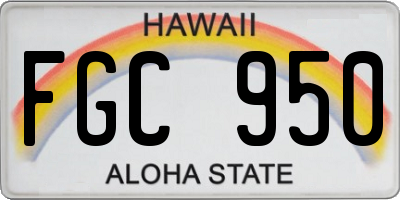 HI license plate FGC950