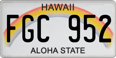 HI license plate FGC952