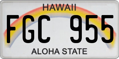 HI license plate FGC955