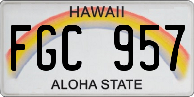 HI license plate FGC957
