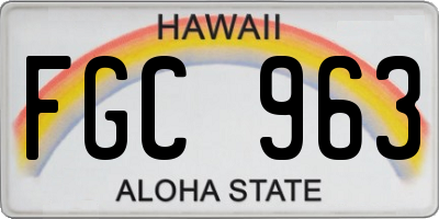 HI license plate FGC963