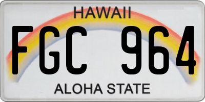 HI license plate FGC964