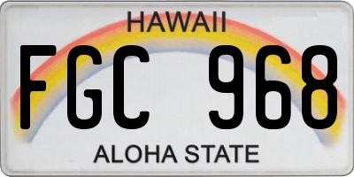 HI license plate FGC968